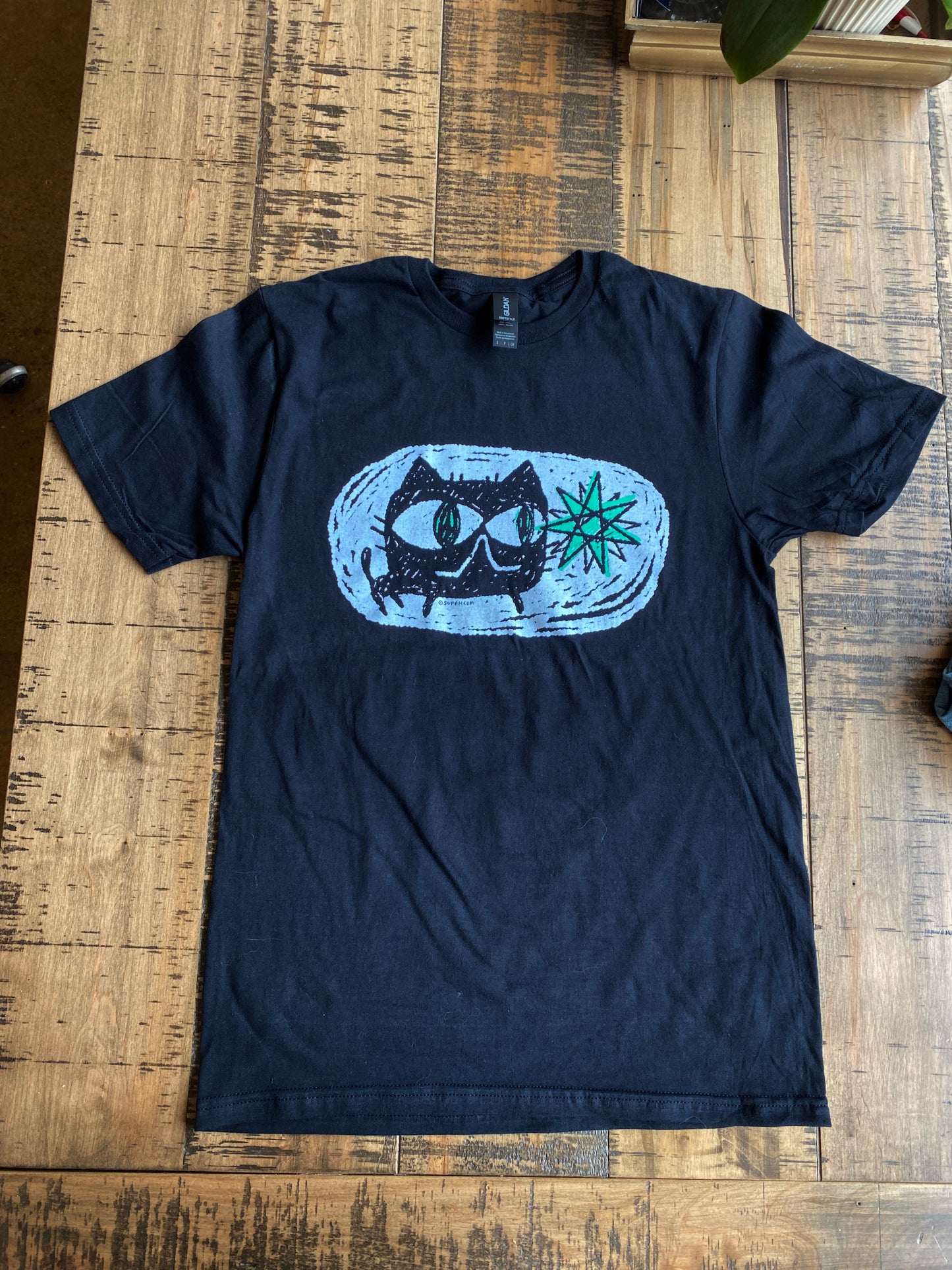 Tee - Star Cat - Glow In The Dark Black