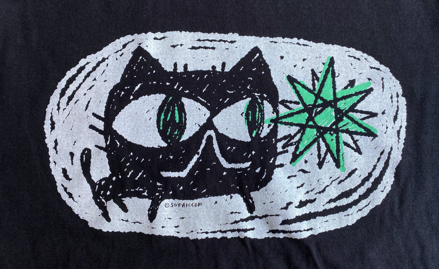 Tee - Star Cat - Glow In The Dark Black