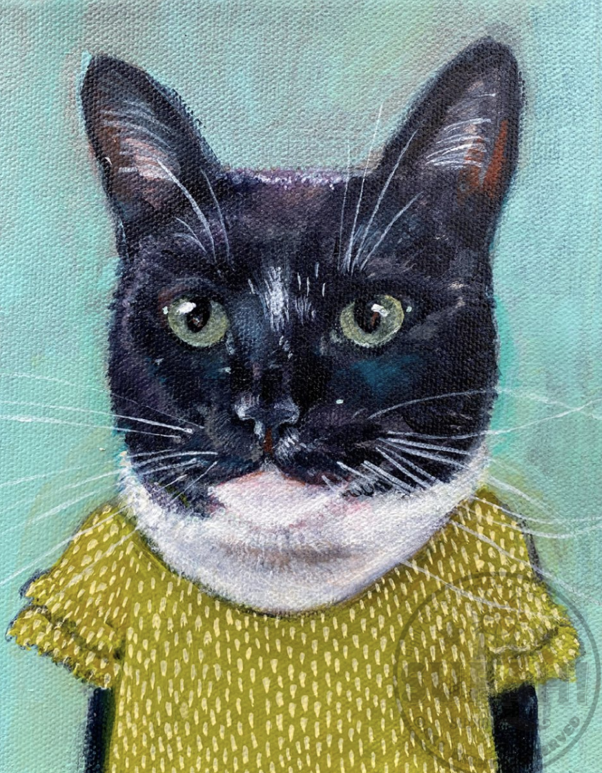 Giclée Print Cat Olive