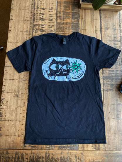 Tee - Star Cat - Glow In The Dark Black
