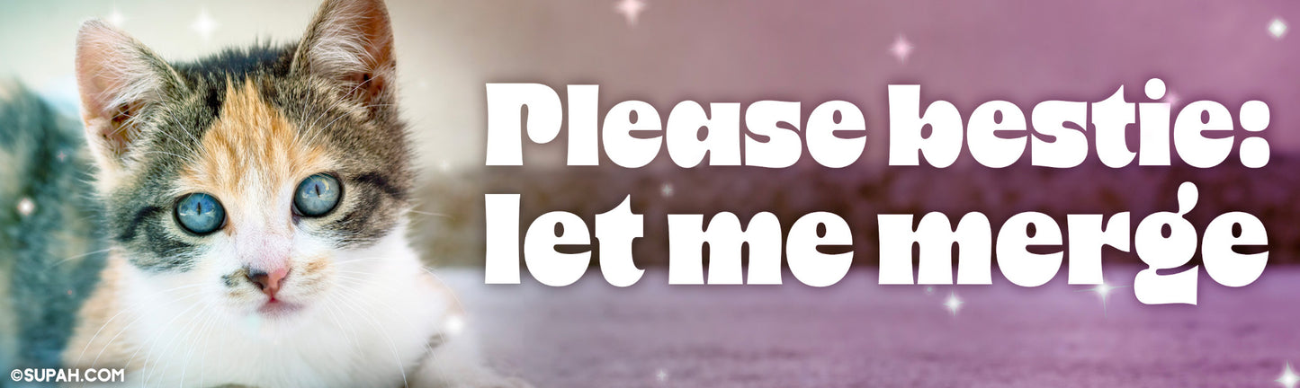 Please Bestie Merge Bumper Sticker