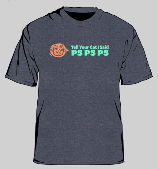 Tee - Tell Your Cat - Heather Navy