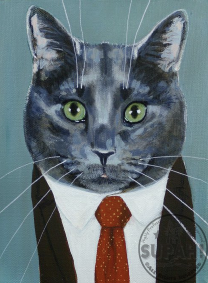 Giclée Print Cat Sammy Russian Blue